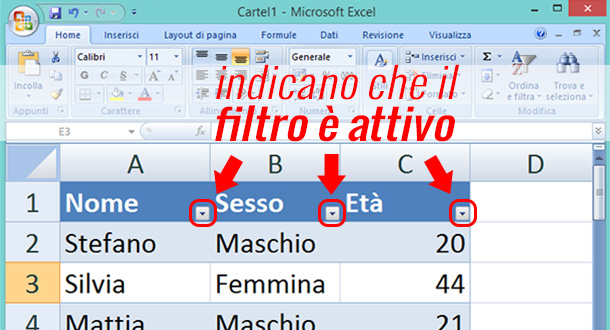 Come-aggiungere-un-filtro-in-Excel-attivazione