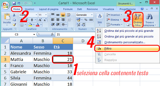 Come-aggiungere-un-filtro-in-Excel