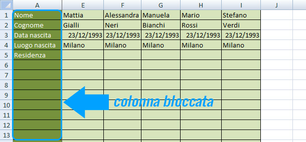 come-bloccare-riga-superiore-in-excel-colonna