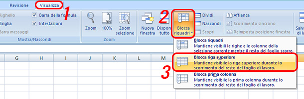 come-bloccare-riga-superiore-in-excel-righe