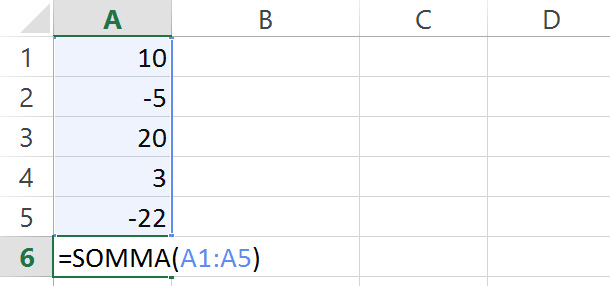 sottrazione-in-excel