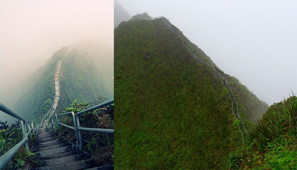 Le scalinate più ripide del mondo-La-scala-di-Haiku,-Oahu,-Hawaii