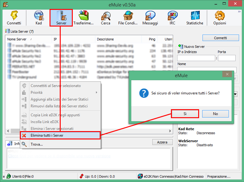 problemi con emule non